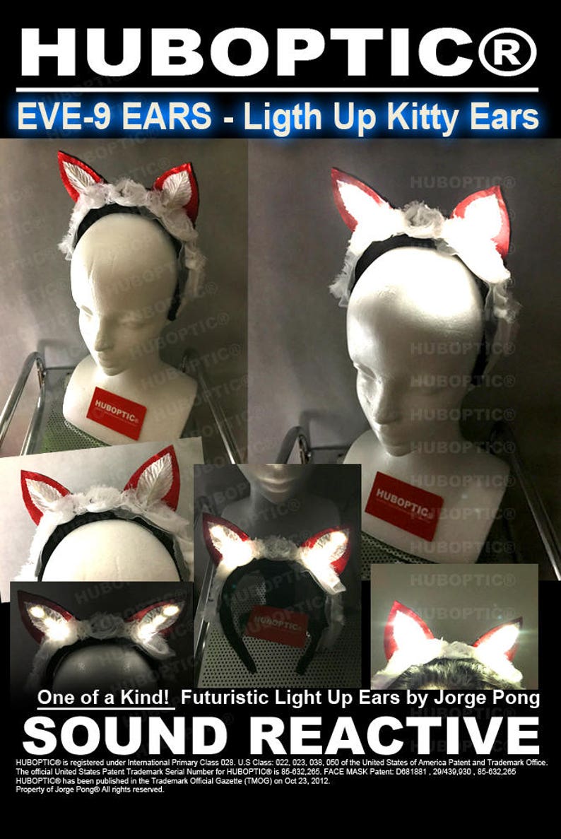 Cyber Ears LED Kitty Ears Light Up Cat Ears Glow Ears Etsy