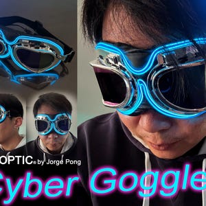 Cyber Goggles -Light up vintage Goggles DJ Electro Props Goggle Dancer Rave Eye Wear for Cosplay Gigs Party Dance Costume