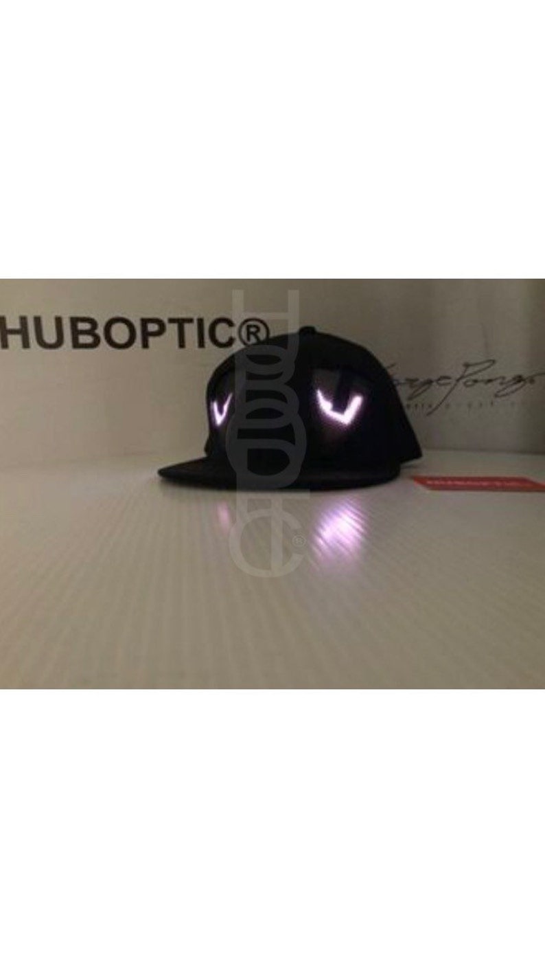 HUBOPTIC\u00ae Sleepy Eyes Fx Hat Snapbacks Light Up Hat LED Cap PropAnimated Eyes Hat Cosplay Party Costume Rave Gogo Comic Robot Cyborg