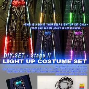 Cyber Robot Costume Light Up Kit Accesories Sound Reactive HUBOPTIC® Gear Customization ledgears80001