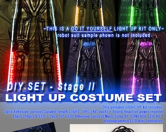 Cyber Robot Costume Light Up Kit Accesories Sound Reactive HUBOPTIC® Gear Customization ledgears80001