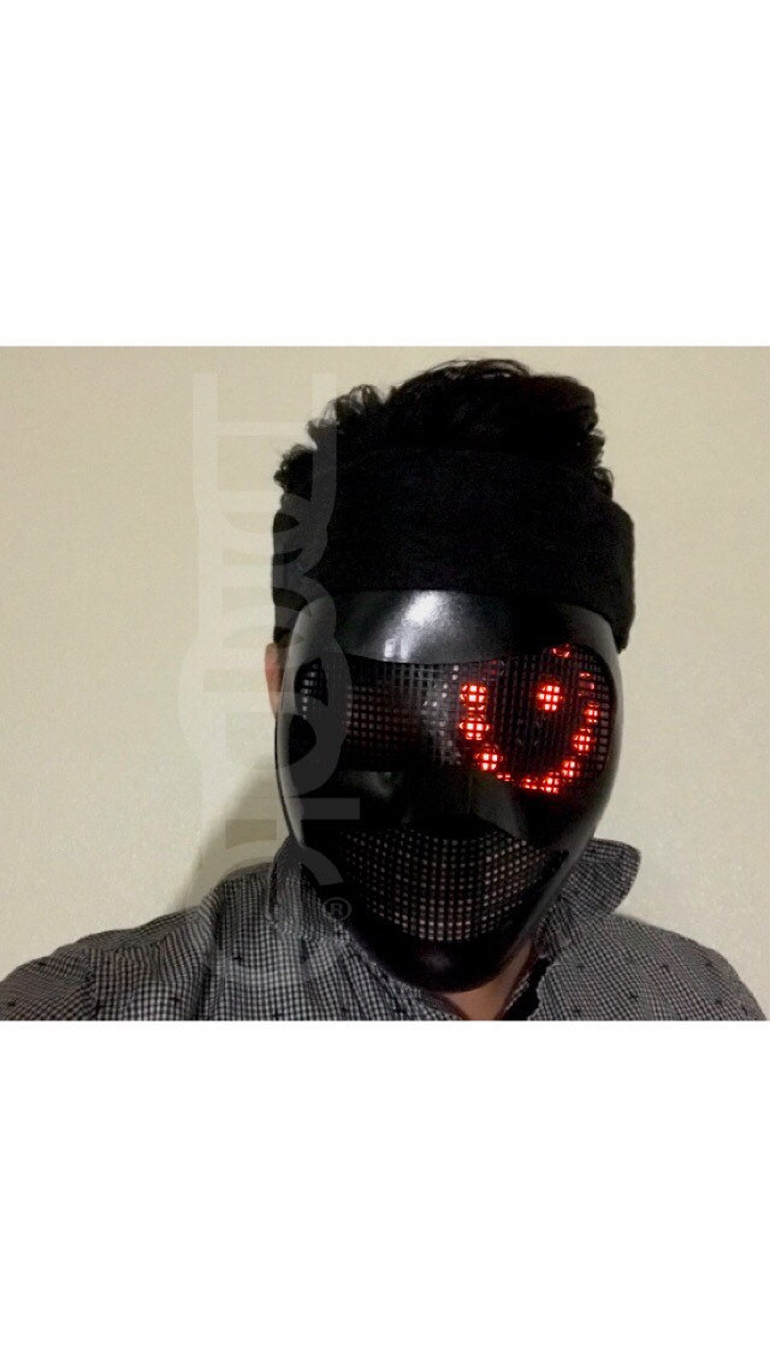 Black Robot Mask LED Mask Light Up Mask Eyes FX Mask Etsy