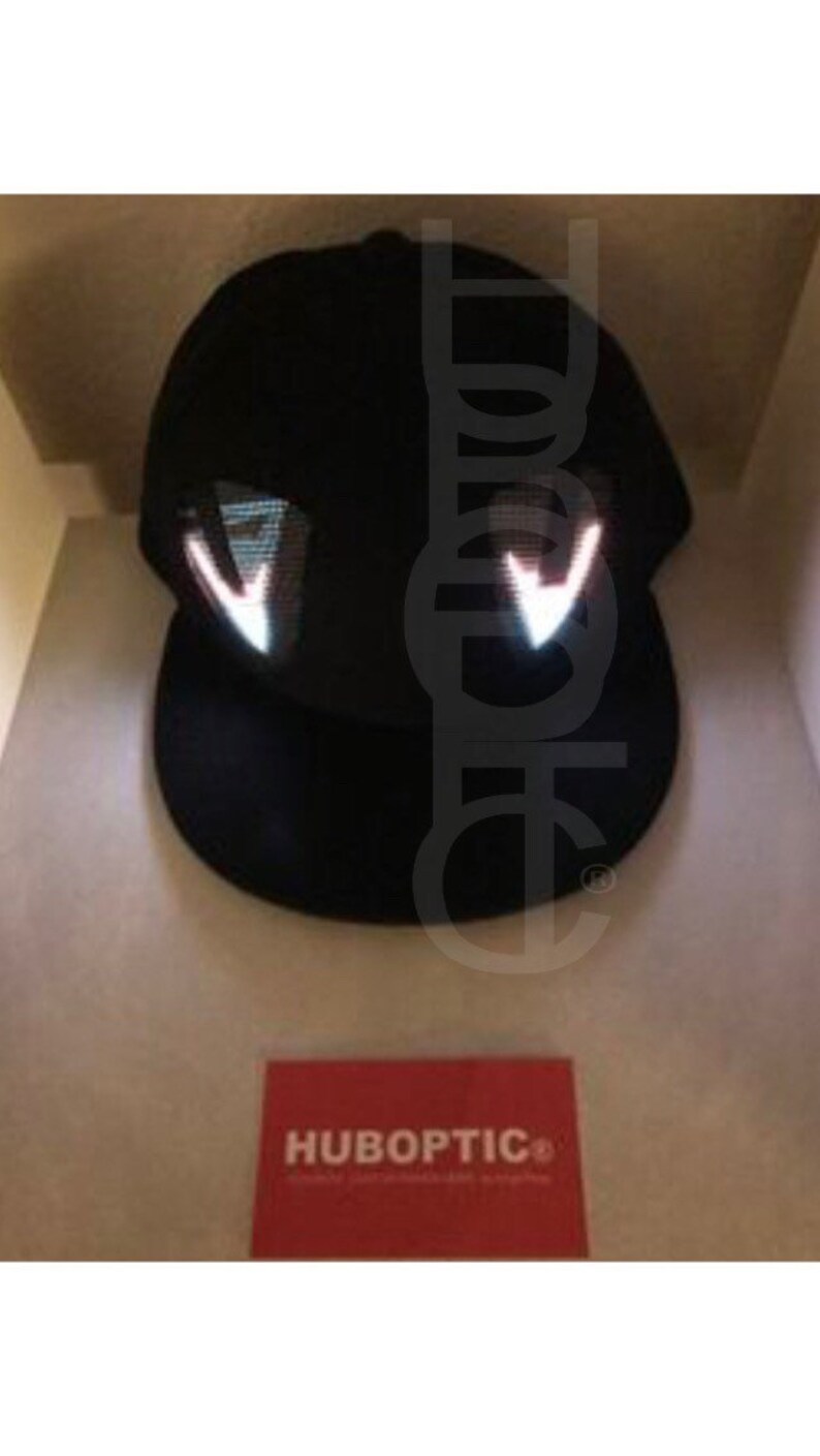 HUBOPTIC\u00ae Sleepy Eyes Fx Hat Snapbacks Light Up Hat LED Cap PropAnimated Eyes Hat Cosplay Party Costume Rave Gogo Comic Robot Cyborg