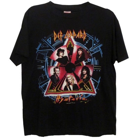 T-Shirt Def Leppard Hysteria 88 – Licence Officielle – Noir – Coupe Unisexe – Coton Doux – Impression Recto Verso