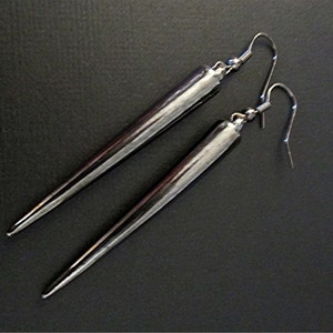 BUY 2 GET 3RD FREE Gunmetal Spike Earrings / Gunmetal Earrings / Gothic Earrings /Long Spike Earrings