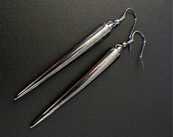 BUY 2 GET 3RD FREE Gunmetal Spike Earrings / Gunmetal Earrings / Gothic Earrings /Long Spike Earrings