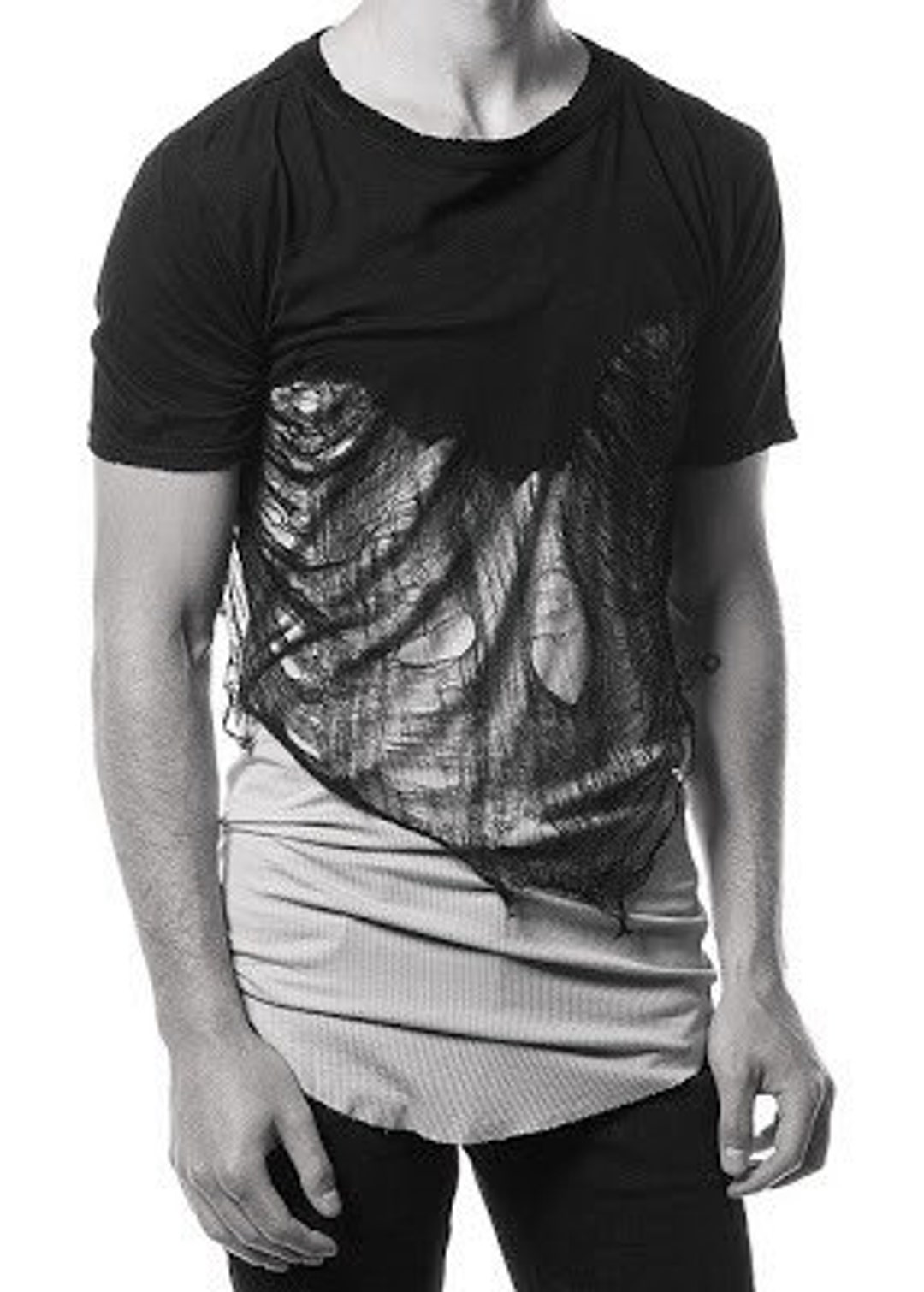 【SUNDAYOFFCLUB】Ecroulement Hand Distressed T-shirt SUNDAY OFF CLUB】Ecroulement Hand Distressed T-shirt Black