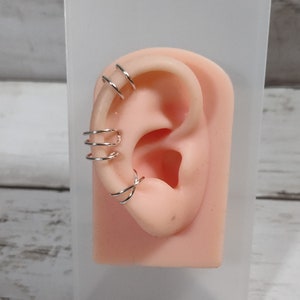 Ear Cuff Set, No Piercing Silver Plated Ear Cuffs, Adjustable Wire Ear Cuff, Criss Cross Ear Cuff, Minimalist Ear Wrap, Faux Pierce Ear Cuff