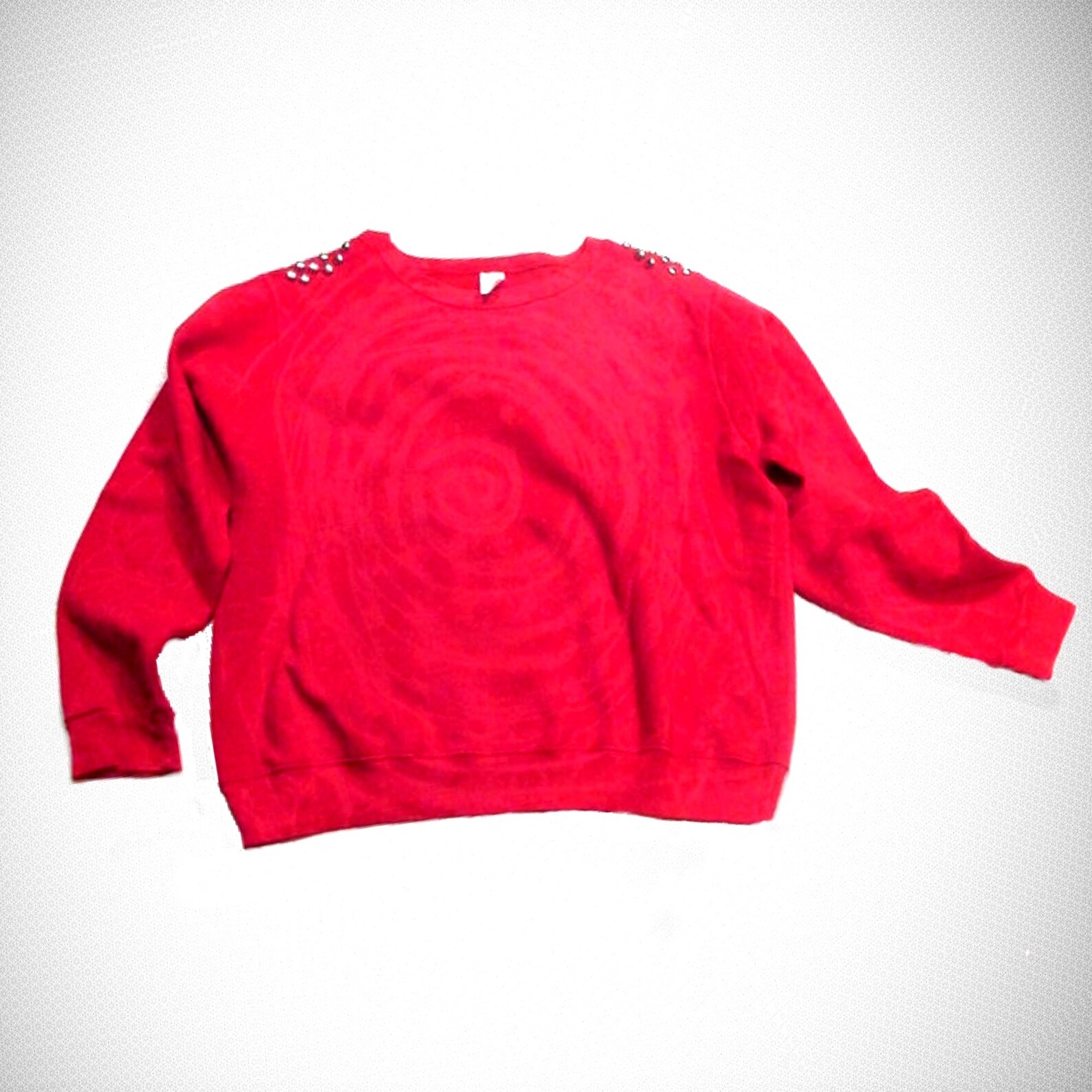 Studded Bleach Dyed Sweatshirt / Bleach Dyed Red Sweatshirt / Etsy