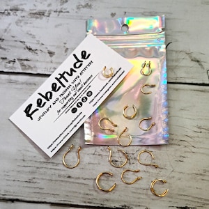 Fake No Piercing 12-piece Starter Set,Nose Ring,Lip Ring, Ear cuff, Septum Ring, Cartilage Ring, Faux Piercing Set, Various Colors Available