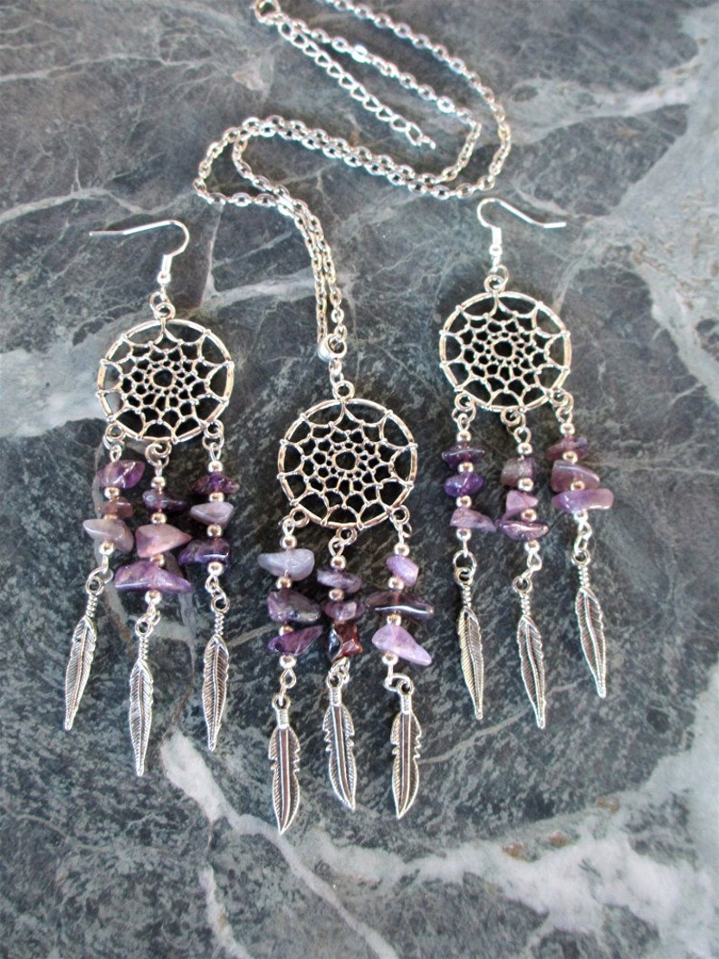 Dreamcatcher Amethyst Earrings