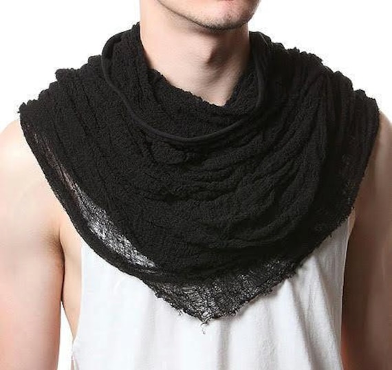 Hand shredded T Shirt Infinity Scarf Post Apocalyptic/Goth /Grunge/ Fashion  Wear/ Street Wear/ Trendy Scarves