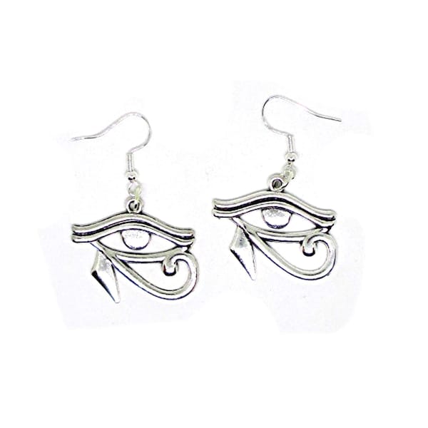 BUY 2 GET 3RD FREE Eye Of Horus Earrings,Silver Eye Of Ra Charm Earrings Egyptian Jewelry 925 Sterling Silver