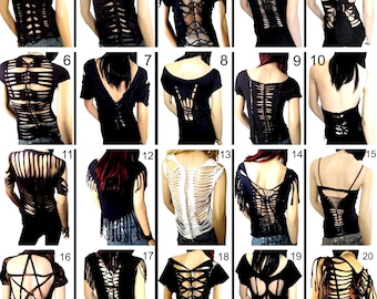 CREATE YOUR OWN Custom, Graphic, Band or Team Cut, Weaved, Slashed, Shredded, T-Shirt, Top GunsnRoses,Metallica,MotleyCrue,Any Band or team
