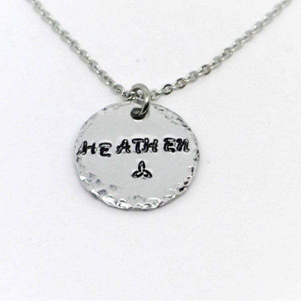 BUY 2 GET 3RD FREE Buy2get3rdfree,Hand Stamped Heathen Necklace /  Celtic / Pagan / Wiccan / Tribal / Handmade Jewelry