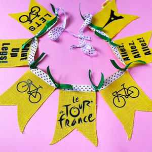Cadeau cyclisme guirlande de bruants en toile de jute Le Tour de France