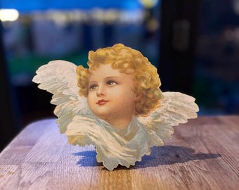 Angelic Tree Topper Cardboard Cherub Tree Decoration
