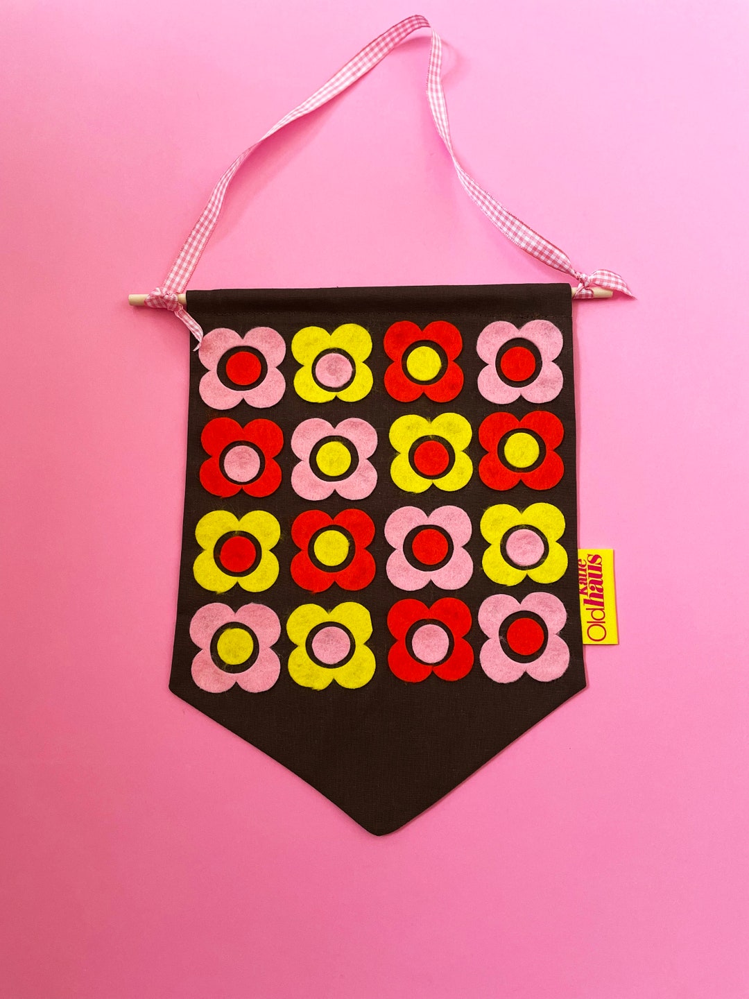 Retro Flower Wall Banner Art Etsy