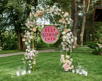 Arazzo da parete per matrimonio "Day Ever" fatto a mano con paillettes