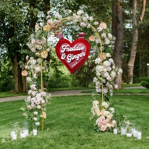 Custom Sequin Heart Wall Hanging | Retro Wedding Banner and Milestone Birthday Sign