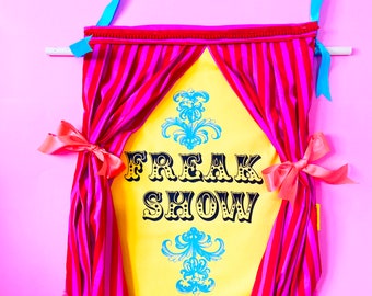 Freak Show Print Fabric A2 size Wall Hanging