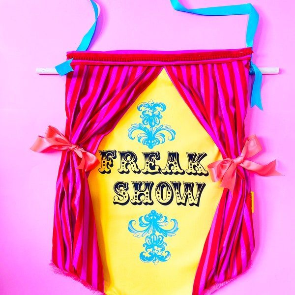 Freak Show Print Fabric A2 size Wall Hanging