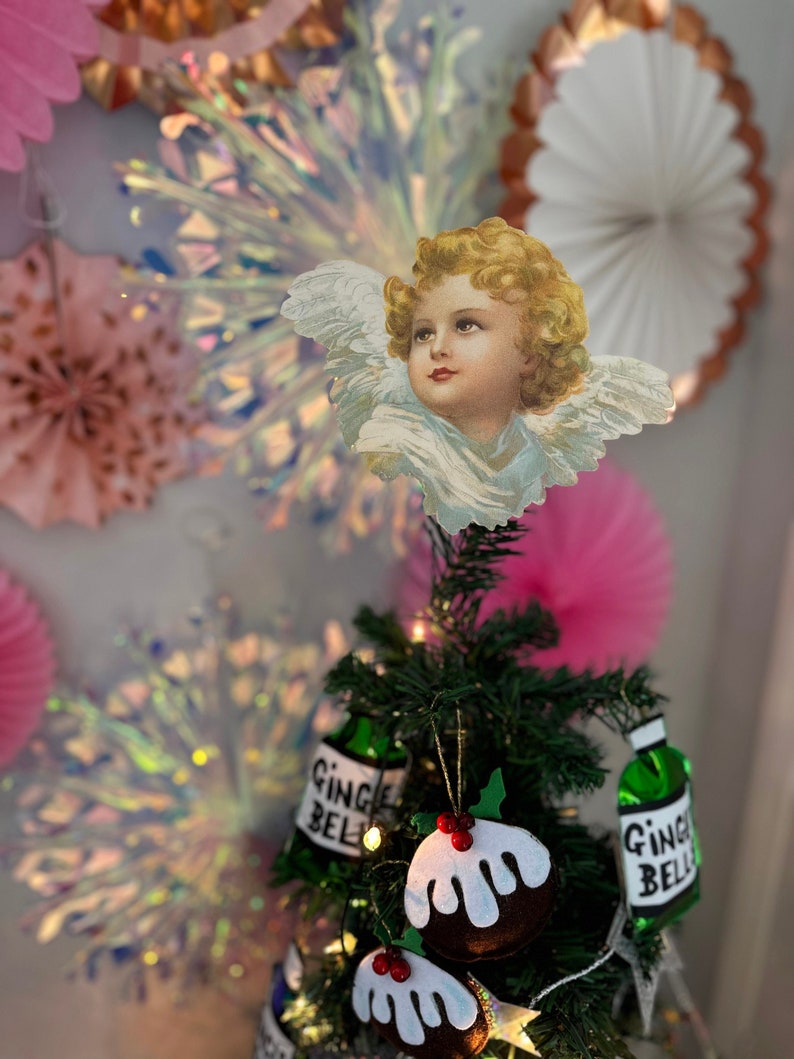 Angelic Tree Topper Cherub Tree Decoration image 1