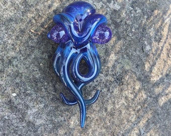 Glassadazical Hazy Blue Cthulhu Octopus Glass Pendant