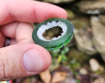 Glass Geode Slice Pendant