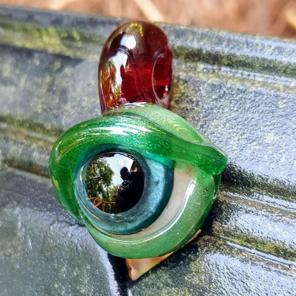 Glassadazical Bloodshot Eye Glass Pendant