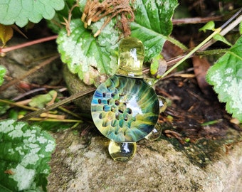 Fumed Honeycomb Trippy Pendant Funky glass