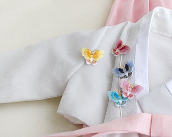 10 Butterfly shaped Embroidery patches for hanbok accessories cloth decoration