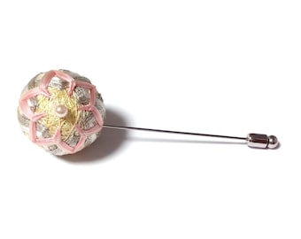 Handmade Korean traditional Little ball embroidery Boutonniere Lapel Pin Brooch