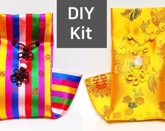 DIY Kit : 2 Korean Traditional Small Lucky Bags Pouches Cases