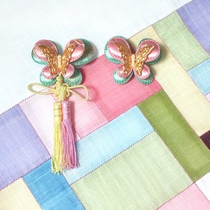 Korean Traditional Motive Butterfly Shaped Pin back Brooch Hair Pin Hanbok Accessories