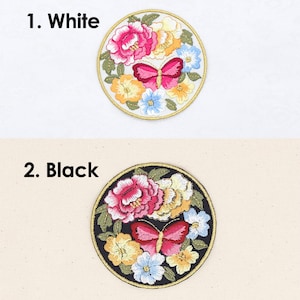 Lot de 4 écussons de broderie de fleurs traditionnelles coréennes pour décorations de table Hanbok dol