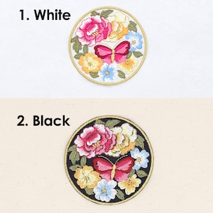 Set of 4 Korean Traditional Flower Embroidery Patches for Hanbok dol table decorations