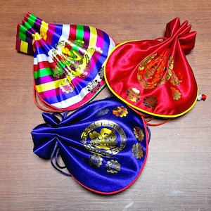 Set of 3 Korean Traditional Small Lucky bags dol table first birthday hanbok