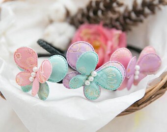 Set of 2 Korean traditional Butterfly shaped motives for Hanbok Oriental Hair band Pin