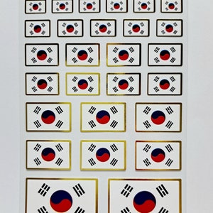 Set mit 5 Bögen Taegeukgi koreanische Flagge die Nationalflagge von Korea gedruckte Aufkleber Dichtungen
