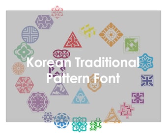 26 Different Korean Traditional Pattern Symbol Dingbat Font INSTANT DOWNLOAD