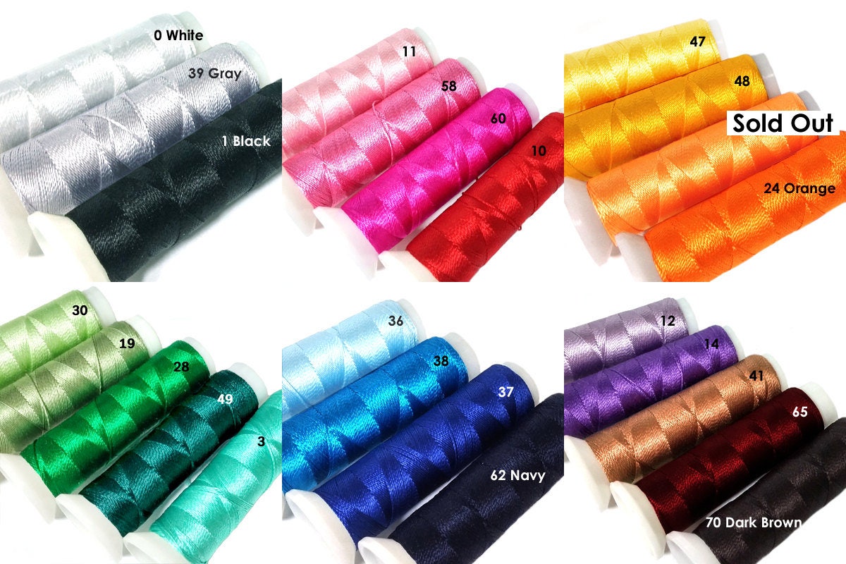 Set of 6 Colors Pure Thick Silk Threads Yarn for Quilting Etsy
