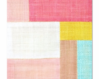 DIY Kit : 2 Korean Traditional Ramie Fabric Cloth Patchwork Tea Coaster Tea Mat