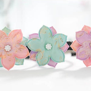 Set of 2 Korean traditional Flower shaped motives for Hanbok Baby Accessory Oriental Hair band Pin