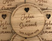 Personalised Wedding Favours - Rustic Place Settings Engraved Wooden Personalized Mini Favors - Mr Mrs Napkin Ring Table Decoration