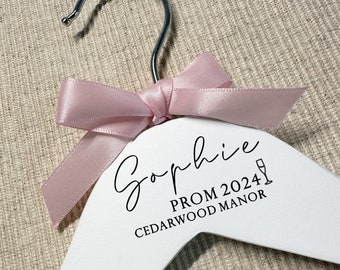 Engraved Hangers for Prom, Personalised White Coat Hanger for Prom Leavers, Prom 2023, School Prom, Personalised Prom Keepsake