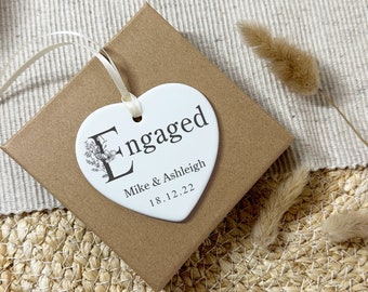 Engagement Gift, Personalised Plaque for Engaged Couple, Keepsake for Bride to Be, Optional Gift Box