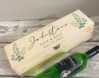 Wedding Day Gift, Personalised Wedding Present, Wedding Wine Box Gift