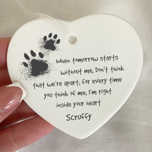 Pet Loss Memorial Plaque Bereavement Paw Print Keepsake to - Etsy