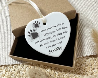 Cat Loss Memorial Plaque, Bereavement Paw Print Keepsake to Remember a Loved Pet / Cat, Personalised with Name